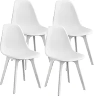 Krzesła - 4x Krzesła Design Białe Krzesło Do Jadalni Plastikowe Zestaw Skandynawski [en.casa] - miniaturka - grafika 1