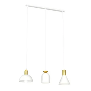 Fox lampa wisząca 3xE27 biała/złota 1403/3 - Lampy sufitowe - miniaturka - grafika 1