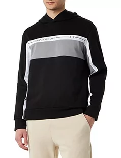 Armani Exchange Męska bluza z kapturem, czarna, ekstra duża, czarny, XXL - Bluzy męskie - miniaturka - grafika 1