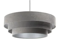 Lampy stojące - Szaro-srebrna lampa wisząca welurowa - 14X S439 N5-D71 - miniaturka - grafika 1