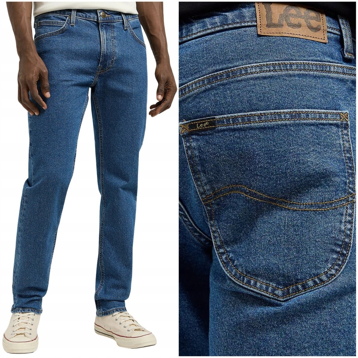 Lee Daren Zip Fly Belmont DżINS proste ciemne spodnie jeansowe W40 L32