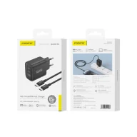 Ładowarki do telefonów - FONENG ładowarka sieciowa GaN10-EU GaN PD 65W 2xUSB-C + 1xUSB QC3.0 + kabel USB-C - USB-C Czarny - miniaturka - grafika 1