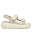 Sandały damskie - Geox Skórzane sandały "Spherica EC4" w kolorze kremowym na koturnie - miniaturka - grafika 1