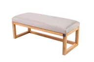 Ławki do przedpokoju - Emra Wood Design, Ławka na buty LPG-2 155 cm, naturalne siedzisko gładkie, srebrny - miniaturka - grafika 1