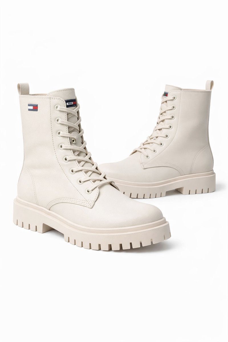 TOMMY JEANS LACE UP BOTKI DAMSKIE SKÓRZANE BEŻOWE 41 1I4A