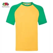 Koszulki męskie - FRUIT of the LOOM T-Shirt Koszulka męska BASEBALL ŻÓŁTO ZIELONA rozmiar S - miniaturka - grafika 1