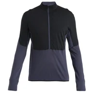 Bluzy sportowe męskie - Męska bluza Icebreaker Men Merino 200 Realfleece™ Descender LS Half Zip Rozmiar: XL / Kolor: czarny - miniaturka - grafika 1