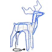 Ozdoby bożonarodzeniowe - Renifer Led 90 cm świąteczny, świetlna dekoracja do ogrodu niebieski - miniaturka - grafika 1