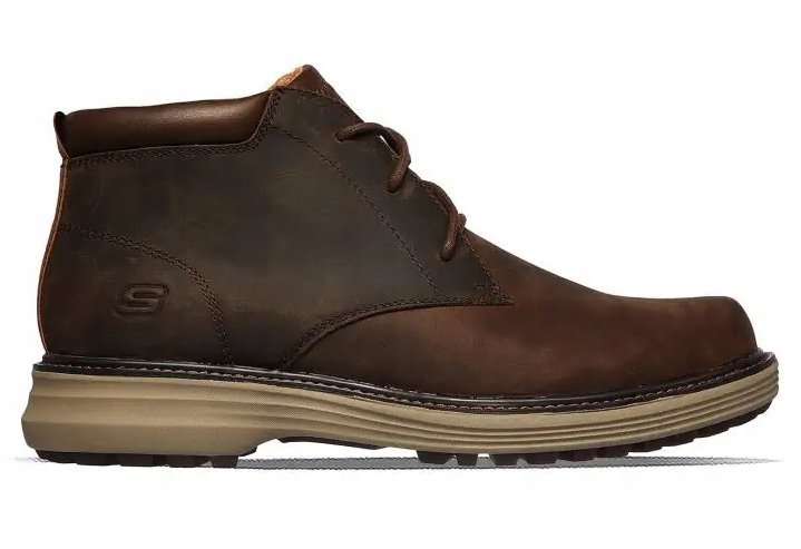 SKECHERS TRZEWIKI MĘSKIE SKÓRZANE BRĄZOWE 46 1ŻBE