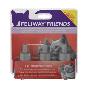 Ceva Animal Health Polska Sp z o.o Feliway Friends wkład uzupełniający 3x48 ml z feromonem C.A.P ECONOMY PACK 47389-uniw - Suplementy i witaminy dla kotów - miniaturka - grafika 1