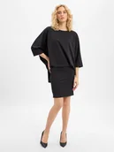 Sukienki - JOOP! Sukienka damska Kobiety Sztuczne włókno czarny jednolity, 38 - miniaturka - grafika 1
