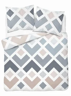 Pościel z mikrofibry 220x200 Niebieska beżowa geometryczny wzór - Pościel Pościel z mikrofibry 220x200 Niebieska beżowa geometryczny wzór - Pościel - miniaturka - grafika 1
