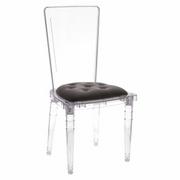 Krzesła - Intesi Krzesło Prince Kuchnia/Jadalnia/Salon/Sypialnia Glamour/Nowoczesny Czarny/Transparentny - miniaturka - grafika 1