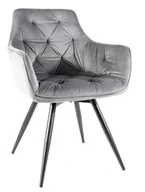 Krzesła - KRZESŁO MANGO VELVET STELAŻ CZARNY/BLUVEL SZARY 14 - miniaturka - grafika 1