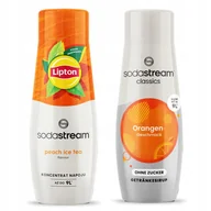 Syropy i koncentraty owocowe - 2x Sodastream Lipton Ice Tea Peach Brzoskwinia + Pomarańcza Zero Saturator - miniaturka - grafika 1