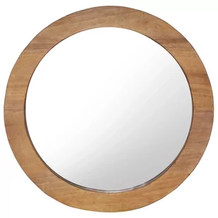 vidaXL Lustro ścienne, 60 cm, tekowe, okrągłe - Lustra - miniaturka - grafika 1
