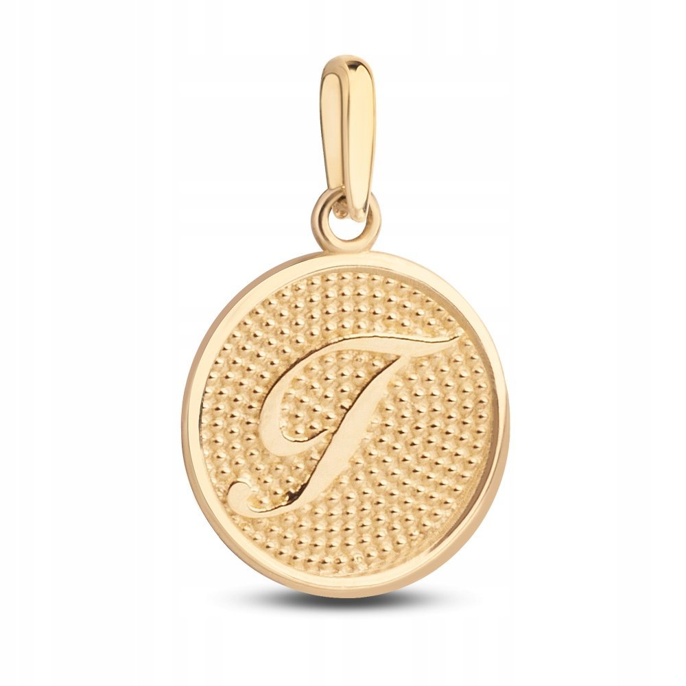 ZŁOTA WYJĄTKOWA ZAWIESZKA MEDALIK LITERKA T 333