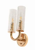 Lampy ścienne - DONATTI W2 kinkiet złoty z długimi szklanymi kloszami 2xE14 - miniaturka - grafika 1