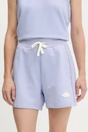 Spodnie sportowe damskie - The North Face szorty Terry Relaxed damskie kolor niebieski gładkie high waist NF0A8C270VI1 - miniaturka - grafika 1