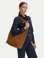 Torebki damskie - Calvin Klein Torebka Slouchy Suede Leather Medium Bag LV04F3597G Brązowy - miniaturka - grafika 1
