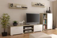 Meblościanki - Elior Komplet mebli RTV Pixelo 6X - biały + dąb sonoma - miniaturka - grafika 1