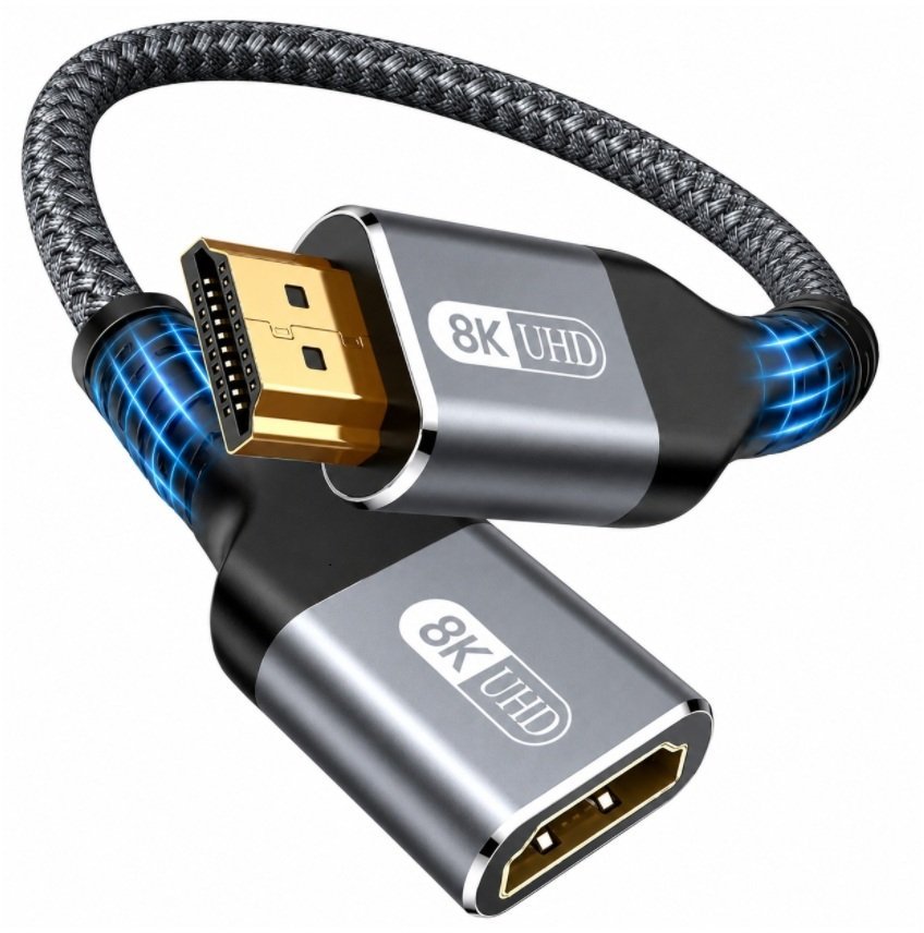 Adaptec Przedłużacz HDMI 2.1 8K 60Hz / 4K 240Hz HDMI Męski HDMI Żeński 0,8m 2023072920233063566