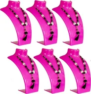 Biżuteria - akcesoria - zestaw 6 sztuk - stojak na biżuterię, stojak na naszyjnik, plastikowy stojak na biżuterię, stojak na kolczyki, stojak na biżuterię, stojak na łańcuszek dla jubilerów - sklepy, stojak - Rose - miniaturka - grafika 1