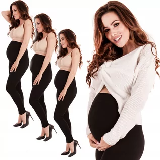Spodnie ciążowe - 3 sztuki Legginsy Bezszwowe Spodnie Ciążowe zestaw - grafika 1
