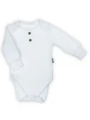 Body dla niemowląt - Niemowlęce body polo z długim rękawem białe Nicol,r.92 - miniaturka - grafika 1