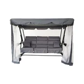 Huśtawki - GRAFITOWA HUŚTAWKA Z MOSKITIERĄ I ROZKŁADANYM OPARCIEM - miniaturka - grafika 1