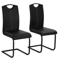 Krzesła - vidaXL Krzesła do jadalni, sztuczna skóra, 2 szt, 43x55x100 cm, czarne - miniaturka - grafika 1