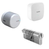 Systemy inteligentnych domów - Zamek tedee GO (srebrno-biały) + Wkładka typu A + Mostek wifi - miniaturka - grafika 1