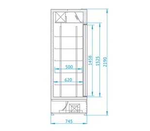 Szafa chłodnicza jednostronnie przeszklona SCh-SR/WH 1600 RAPA - Szafy i witryny chłodnicze - miniaturka - grafika 3