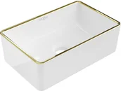 Umywalki - Mexen Nadia umywalka nablatowa 36 x 23 cm, biała/złota rant - 21613605 - miniaturka - grafika 1