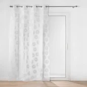 Firany - FIRANA GOTOWA NA PRZELOTKACH DO SALONU SREBRNY WZÓR FIRANKA WOAL 140x240 - miniaturka - grafika 1