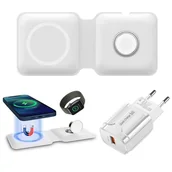 Ładowarki do telefonów - Ładowarka Fold Duo Q500 do MagSafe iPhone / Apple Watch / AirPods (White) - miniaturka - grafika 1