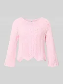 Swetry damskie - Krótki sweter z mieszanki bawełny model 'NOLA' - miniaturka - grafika 1