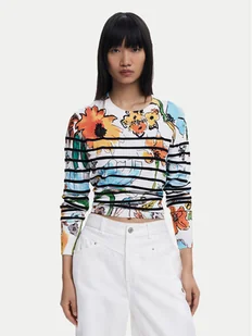 Desigual Sweter 25SWJF21 Kolorowy Regular Fit - Swetry damskie - miniaturka - grafika 1
