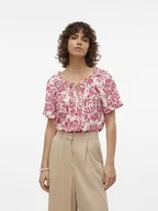 Bluzki damskie - Vero Moda Bluzka "Imma" w kolorze różowo-kremowym - miniaturka - grafika 1