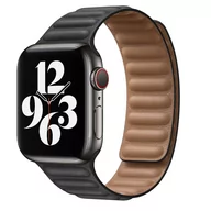 Akcesoria do smartwatchy - Pasek skórzany opaska do Apple Watch 7 45mm (Czarny) - miniaturka - grafika 1