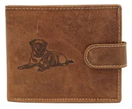 Portfele - Portfel Męski Skórzany Wild Skóra Naturalna Duży Poziomy Z Zapięciem Dwa Skrzydełka N992L KONIAK RFID "DOG" 12 x 10 x 3 [cm] - miniaturka - grafika 1