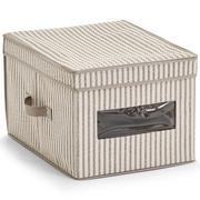 Zeller 14644 pudełko do przechowywania z pokrywką z Stripes, z włókniny, Beige