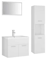 Meble łazienkowe - Podwieszane meble łazienkowe z umywalką 60 cm biały mat L1-D31 - miniaturka - grafika 1