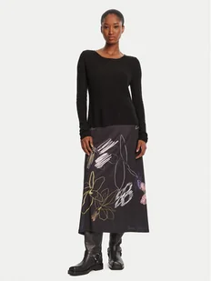Desigual Sukienka codzienna Kala 25WWVK25 Czarny Slim Fit - Sukienki - miniaturka - grafika 1