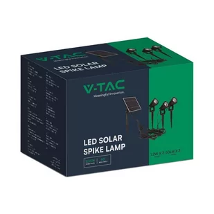 Oprawa Gruntowa Ogrodowa Wbijana LED V-TAC Solarna Zestaw 3x1.2W IP65 VT-11032 3000K 50lm 3 Lata Gwarancji - Lampy ogrodowe - miniaturka - grafika 1