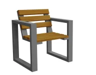 Fotele i krzesła ogrodowe - Elior Krzesło ogrodowe metalowe z drewnianym siedziskiem Nuln E4-N42 - miniaturka - grafika 1