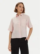 Koszule damskie - Tommy Hilfiger Koszula WW0WW41392 Różowy Relaxed Fit - miniaturka - grafika 1