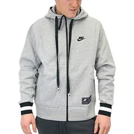 Bluzy męskie - Nike Męska bluza z kapturem M Nsw Nike Air Fz Flc Dk Grey Heather/Black S - miniaturka - grafika 1