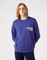 Bluzy męskie - WRANGLER SLOGAN CREW BLUE RIBBON W667ILB51 XXL - miniaturka - grafika 1