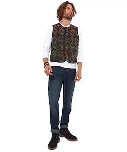 Joe Browns Męska kamizelka Tonal Statement Aztec Popper, zielona, L, ZIELONY, L - Garnitury - miniaturka - grafika 1